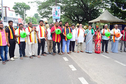 kannada sene cauvery protest mandya