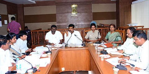 koppal minister meeting drought relief officers meet