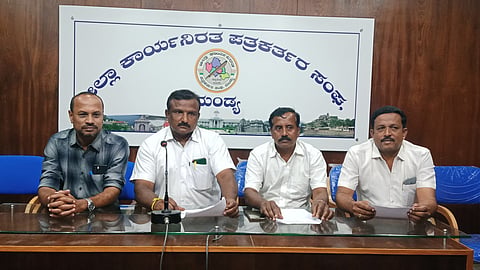 BJP Raitha Morcha press conference against state government mandya