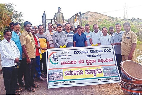 Harapanahalli Lake Cleaning