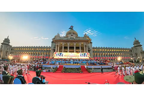 Police band presentation infront of Vidhana soudha