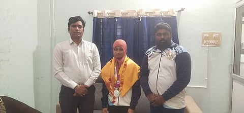 felicitation to scay champion aafreena bhanu sports person
