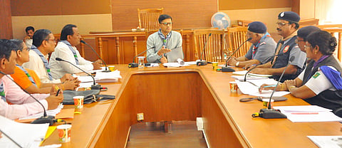 DC MEETING SCOUTS AND GUIDES REVIEW MEET WITH OFFICIALS KOPPAL