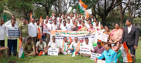 Congress protest Mandya