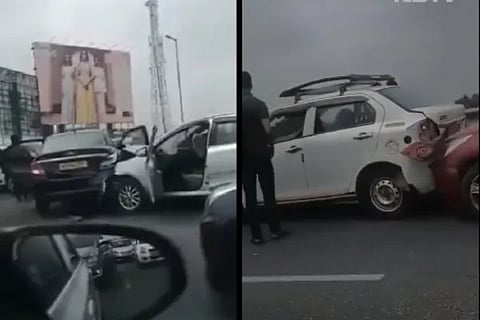 Multiple Cars Collision On Busy Bengaluru Road