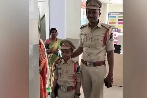 Police Fulfilled Wish Of A Cancer Stricken Boy Of Become A Police Officer