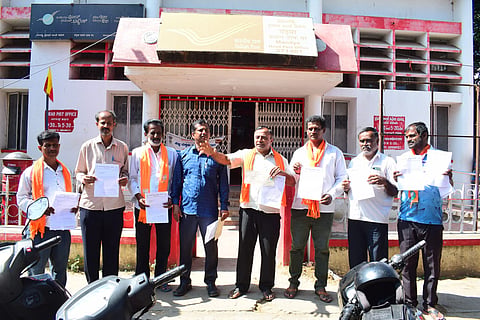 Protest against MLA Basavaraj Patil Yatnal mandya