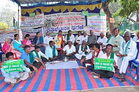 133rd day Cauvery protest mandya