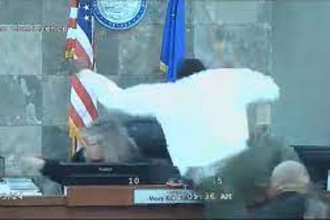 Arrested Prisoner Who Attacked The Judge During The Court Hearing