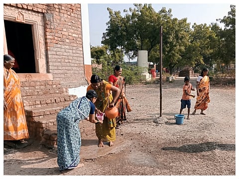 Cleaning work of Maruti Mandir premises