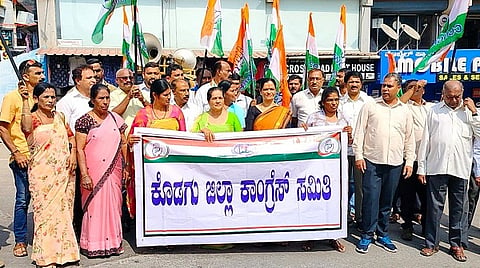 Congress protest in Madikeri
