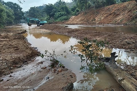 Harangi reservoir rehabilitation work