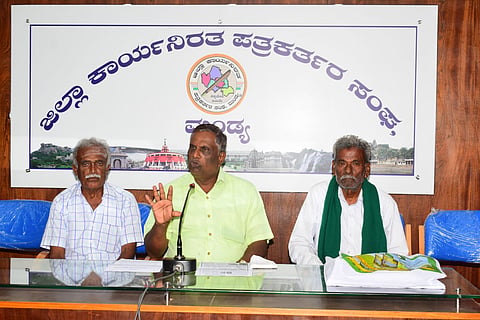 Hopcoms Retired Employees Press Conference Demand Salary Release mandya