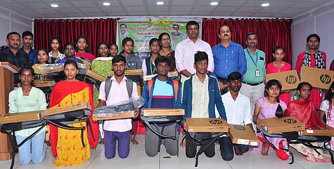 MLA distributed laptops to students mandya