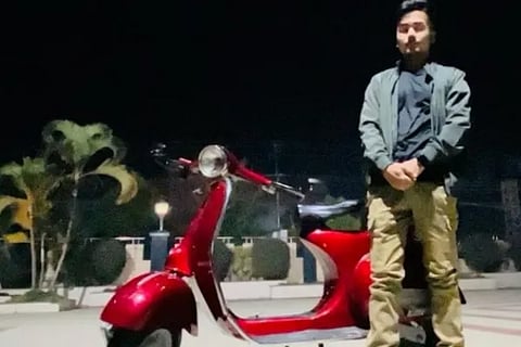 Manipur engineering student converts classic Bajaj 150 into an electric scooter