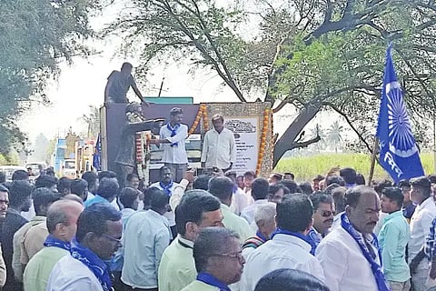 A grand welcome for the Constitution Awareness Chariot Yatra