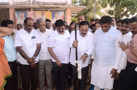 Construction of lecture room at Mims mandya