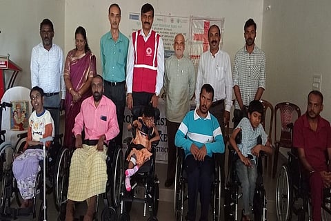 Distribution of wheelchairs to the mentally challenged