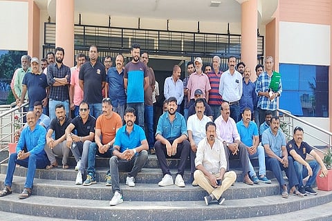 Farmers' protest in front of Madikeri Cesc office