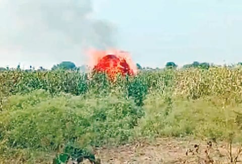 Fire on Soyabeen crop