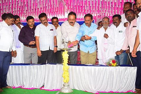 Foundation laying of Nadakacheri building mandya
