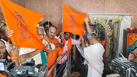 Hanuman flag campaign in Keragodu village mandya
