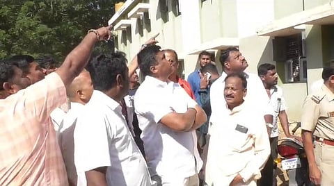 MLA Ravikumar Ganiga inspected Kanaka Bhavan mandya