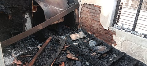Fire incident in Kannali village mandya