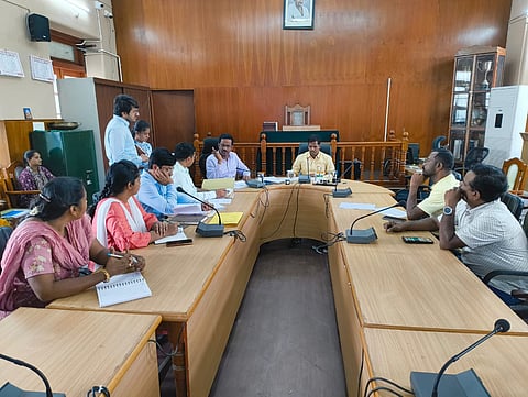 Grievance meeting of slum areas mandya