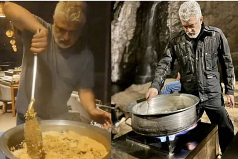 Hero Ajith Kumar Biriyani Cooking For His Friends