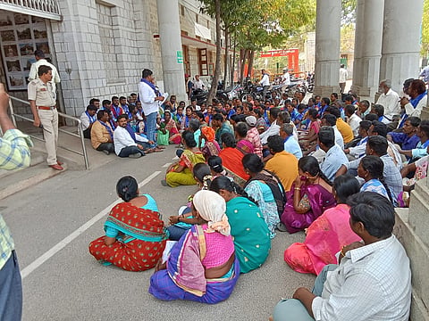 Manuel Scavenger and Sapai Karmachari Protest mandya