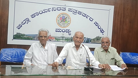 Press Conference against the State Govt mandya