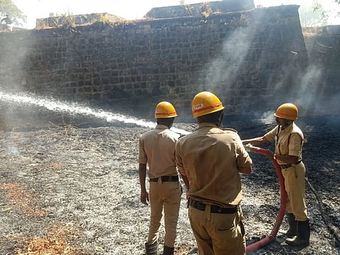 Fire near Mysore Palace