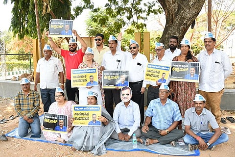 Protest in Mysore demanding release of Arvind Kejriwal