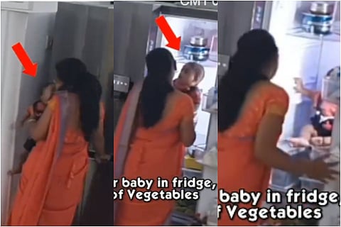 mother put child into fridge