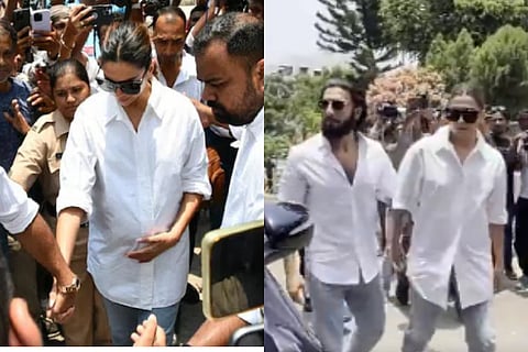 Deepika Padukone Cradles Baby Bump As She Arrives To Vote