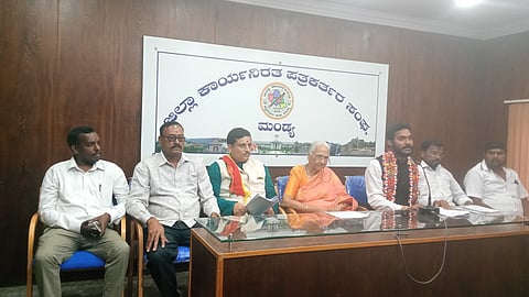 Former minister BT Lalitha Nayka press conference Mandya