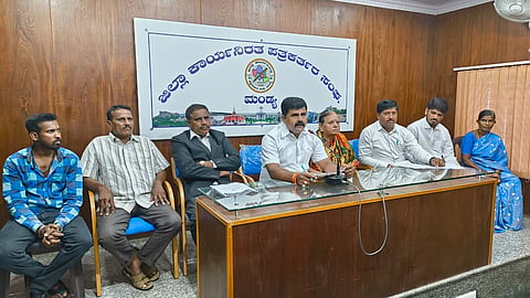 Lambani Seva Sangh district president press conference Mandya