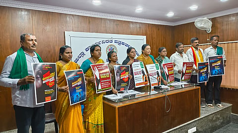 Peoples Movement Union Press Conference Mandya