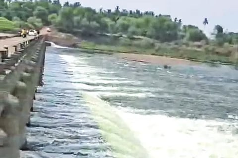 Rajapur barrage water flowing into Krishna