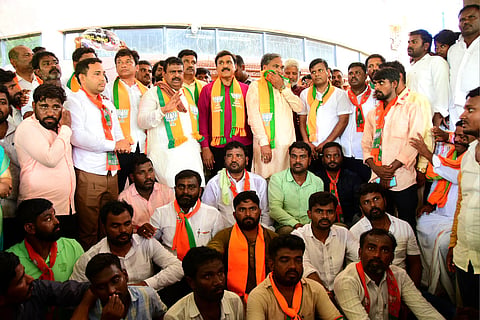 BJP protest againest congress government Koppal MLA Janardhana reddy
