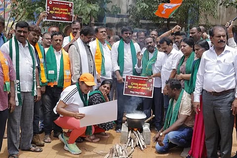 BJP milk protest