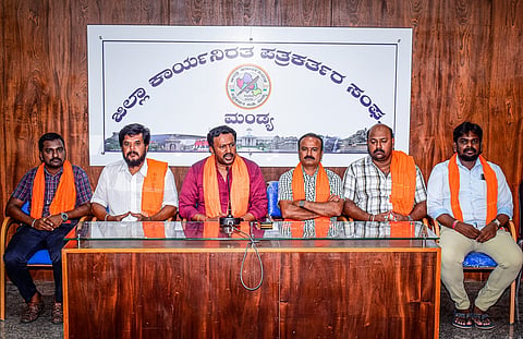Bajrang Sena State President Press Conference Mandya