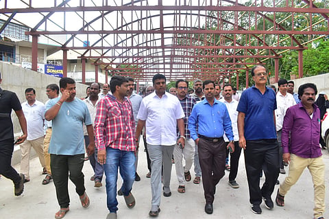 DC and MLA inspected the work Mandya