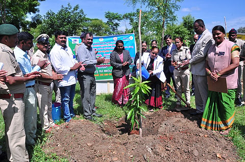 Environment day celebration at fire department office Mandya