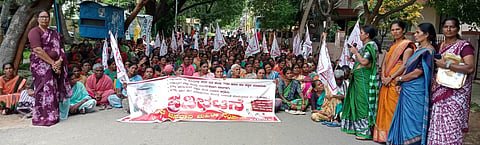 Janavadi Womens Organization Protest Mandya