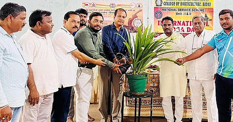 Nyk Yoga Day Programme At Govt horticulture College