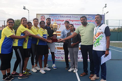 PES Engineering College Champion in tennis and football Mandya