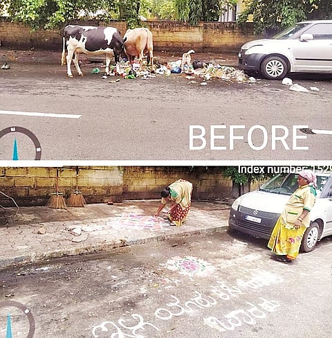 'Rangoli' at the waste site