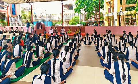 Shreee swamy Narendra PU College Yoga day